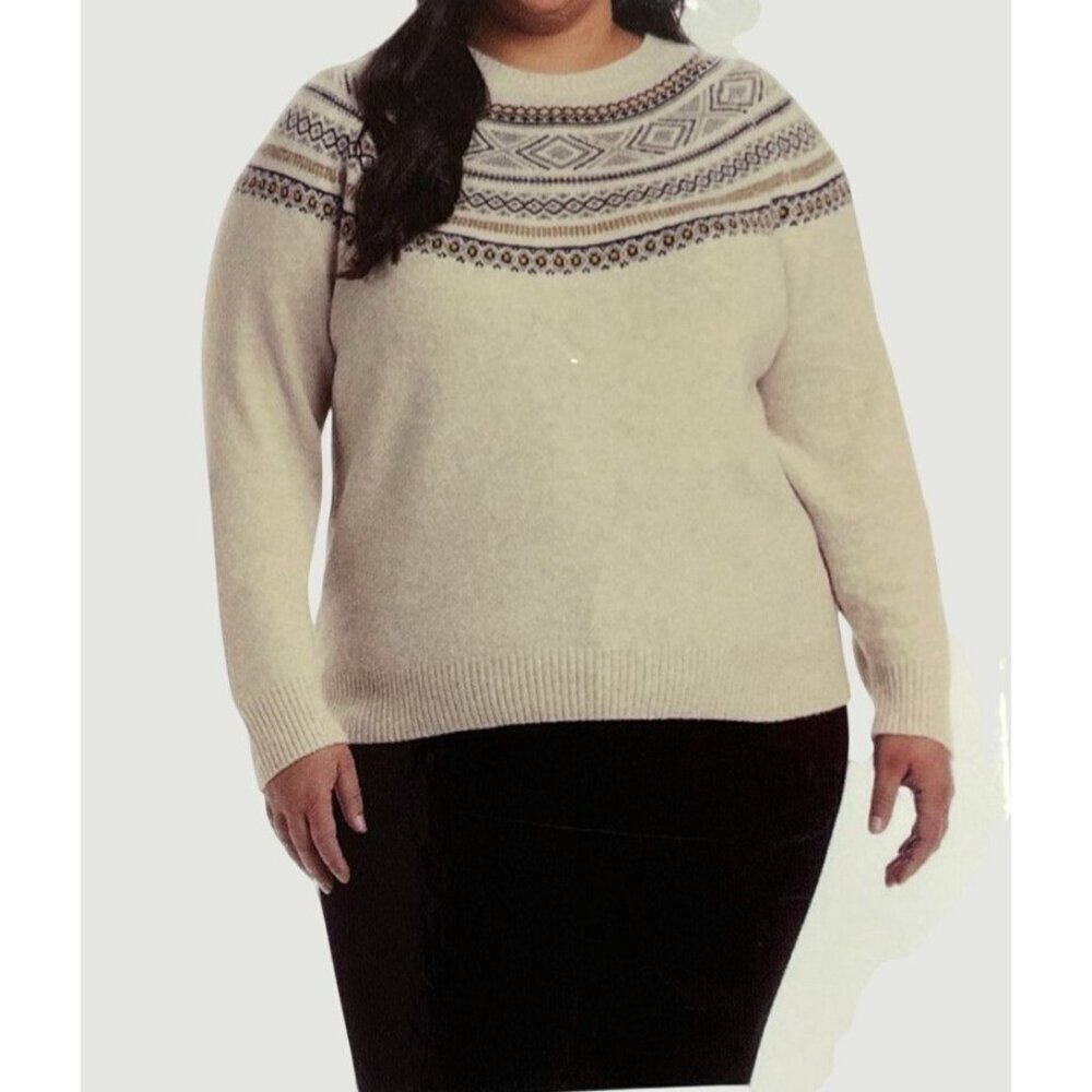 Weatherproof Vintage Women's XL Cream Sweater Nordic Pattern M0486
